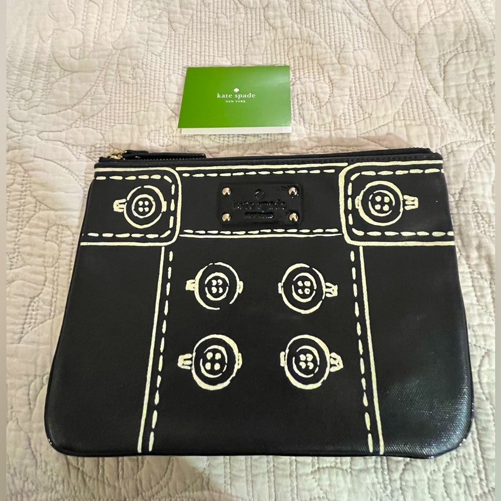 NU Never Used Kate Spade Canvas Clutch with Care Card